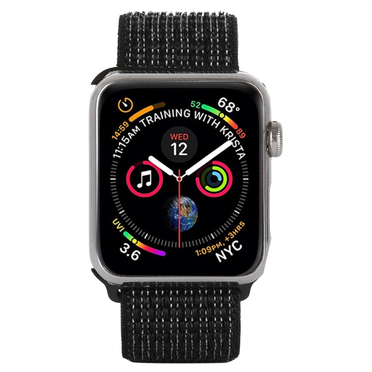 For Apple Watch 42mm / 41mm / 40mm / 38mm Simple Fashion Nylon Watch Band with Magic Stick(Nightfall Black) - Watch Bands by PMC TechLife | Online Shopping South Africa | PMC TechLife | Buy Now Pay Later Mobicred