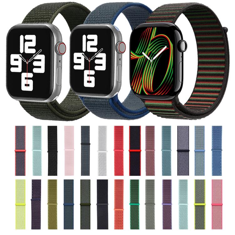 For Apple Watch 42mm / 41mm / 40mm / 38mm Simple Fashion Nylon Watch Band with Magic Stick(Black Unity)