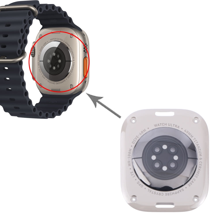 For Apple Watch Series Ultra 1/ 2 49mm Original Rear Housing Glass Cover(Silver) - free shipping - PMC TechLife - Order now!