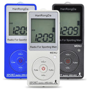HRD-602 Digital Display FM AM Mini Sports Radio with Step Counting Function (Blue)