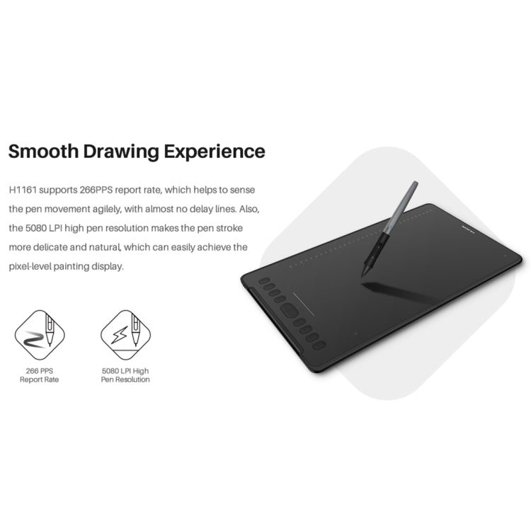 HUION H1161 5080 LPI Touch Strip Art Drawing Tablet for Fun, with Battery-free Pen & Pen Holder - free shipping - PMC Jewellery - Order now!