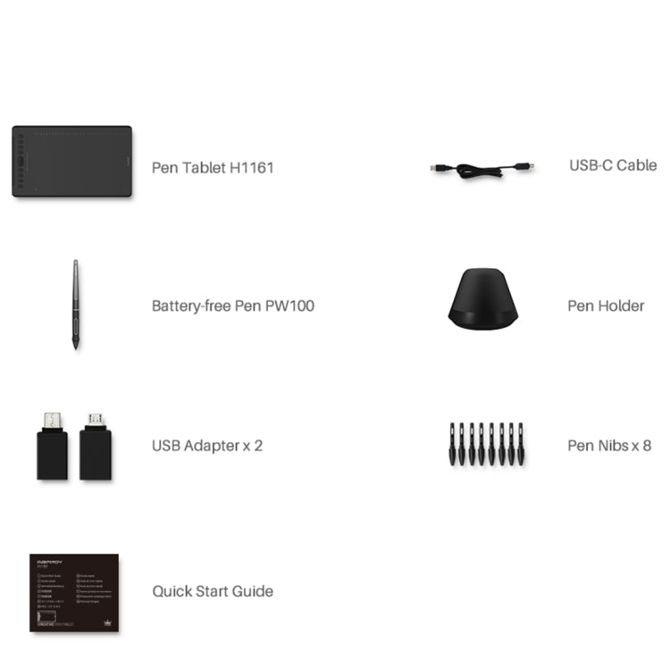 HUION H1161 5080 LPI Touch Strip Art Drawing Tablet for Fun, with Battery-free Pen & Pen Holder - free shipping - PMC Jewellery - Order now!