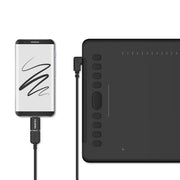 HUION H1161 5080 LPI Touch Strip Art Drawing Tablet for Fun, with Battery-free Pen & Pen Holder