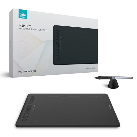 HUION H1161 5080 LPI Touch Strip Art Drawing Tablet for Fun, with Battery-free Pen & Pen Holder