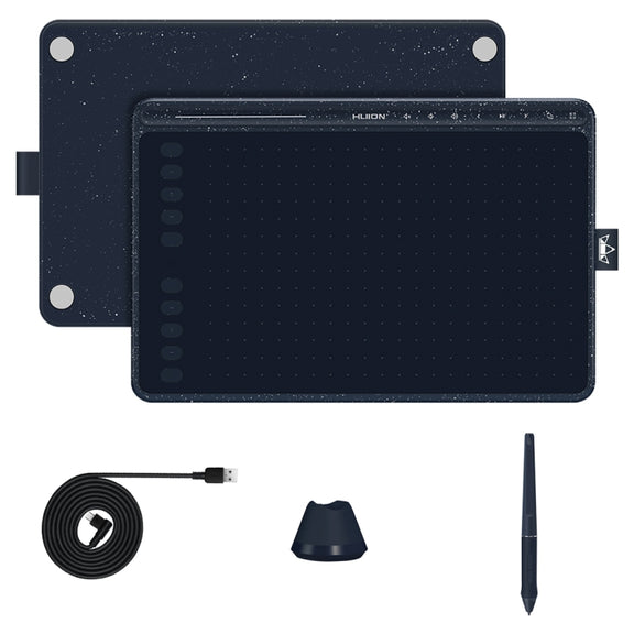 HUION HS611 5080 LPI Touch Strip Art Drawing Tablet for Fun, with Battery-free Pen & Pen Holder(Blue)
