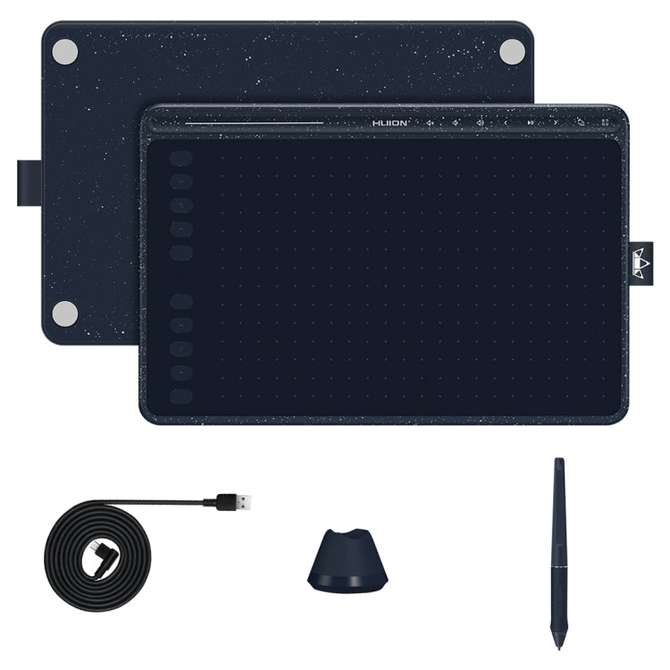 HUION HS611 5080 LPI Touch Strip Art Drawing Tablet for Fun, with Battery-free Pen & Pen Holder(Blue)