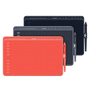 HUION HS611 5080 LPI Touch Strip Art Drawing Tablet for Fun, with Battery-free Pen & Pen Holder (Red)
