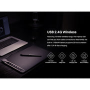 HUION Q620M 5080 LPI Wireless Art Drawing Tablet for Fun, with Battery-free Pen & Pen Holder