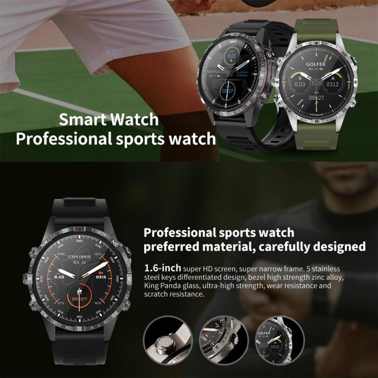 HAMTOD 1.6 inch Waterproof Smart Watch, Support Bluetooth Call / Heart Rate / Blood Oxygen Monitoring / NFC (Black) - free shipping - PMC Jewellery - Order now!