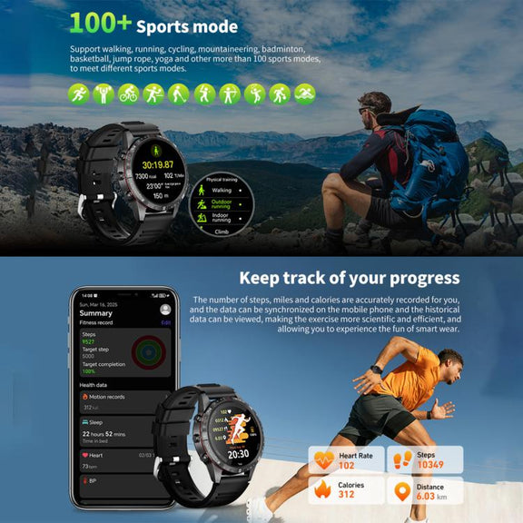 HAMTOD 1.6 inch Water-resistant Smart Watch, Support Bluetooth Call / Heart Rate / Blood Oxygen Monitoring / NFC (Black)