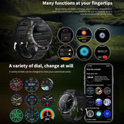 HAMTOD 1.6 inch Water-resistant Smart Watch, Support Bluetooth Call / Heart Rate / Blood Oxygen Monitoring / NFC (Black)