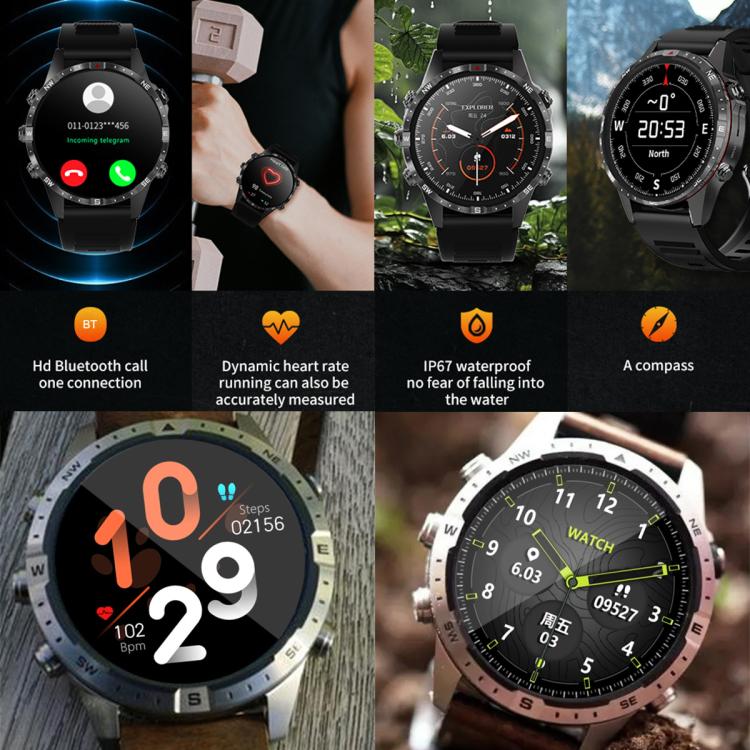 HAMTOD 1.6 inch Water-resistant Smart Watch, Support Bluetooth Call / Heart Rate / Blood Oxygen Monitoring / NFC (Black)