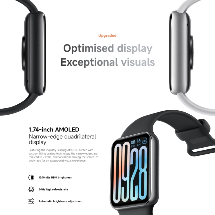 Original Xiaomi Smart Band 9 Pro 1.74 inch AMOLED Screen 5ATM Water-resistant Smart Watch, Support Blood Oxygen / Heart Rate Monitor (Black)