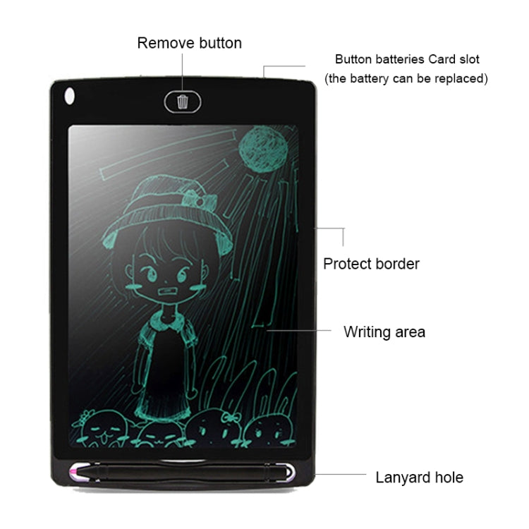 Portable 8.5 inch LCD Writing Tablet Drawing Graffiti Electronic Handwriting Pad Message Graphics Board Draft Paper with Writing Pen(Black) -  by PMc TechLife | Online Shopping South Africa | PMc TechLife | Buy Now Pay Later Mobicred