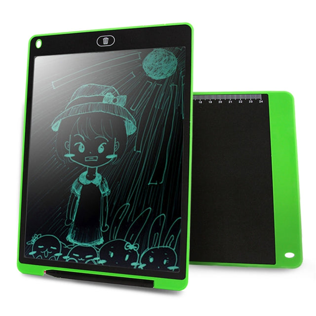 Portable 12 inch LCD Writing Tablet Drawing Graffiti Electronic Handwriting Pad Message Graphics Board Draft Paper with Writing Pen(Green)