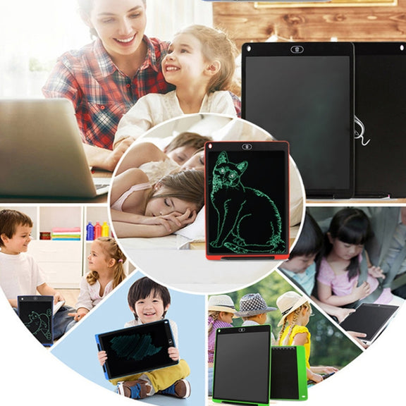 Portable 12 inch LCD Writing Tablet Drawing Graffiti Electronic Handwriting Pad Message Graphics Board Draft Paper with Writing Pen(Red)