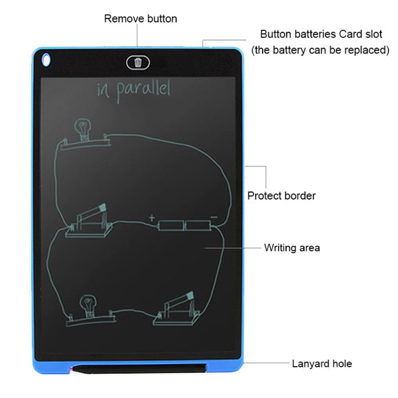 Portable 12 inch LCD Writing Tablet Drawing Graffiti Electronic Handwriting Pad Message Graphics Board Draft Paper with Writing Pen(Red)