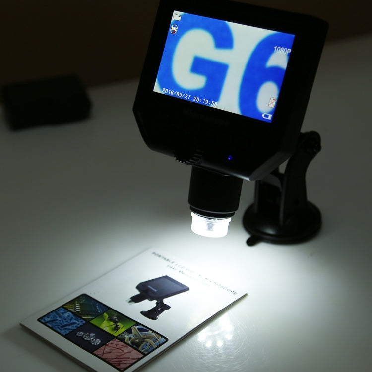 G600 600X 3.6MP 4.3 inch HD LCD Display USB Charging Portable Digital Microscope with LED Light, Support Micro SD Card(64GB Max), US Plug, AC 100-240V - free shipping - PMC TechLife - Order now!