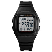 SKMEI 1278 Fashionable Outdoor 50m Water-resistant Digital Watch Student Sports Wrist Watch Support 5 Group Alarm Clocks(Black)