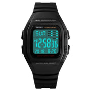 SKMEI 1278 Fashionable Outdoor 50m Water-resistant Digital Watch Student Sports Wrist Watch Support 5 Group Alarm Clocks(Black)