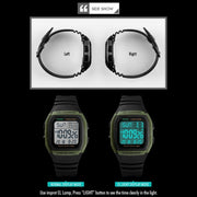 SKMEI 1278 Fashionable Outdoor 50m Water-resistant Digital Watch Student Sports Wrist Watch Support 5 Group Alarm Clocks(Black)