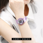 SKMEI 1450 Women Transparent Digital Watch 50m Water-resistant Sports Watch with LED Light(Black)