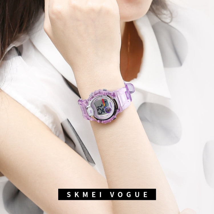 SKMEI 1450 Women Transparent Digital Watch 50m Water-resistant Sports Watch with LED Light(Black)