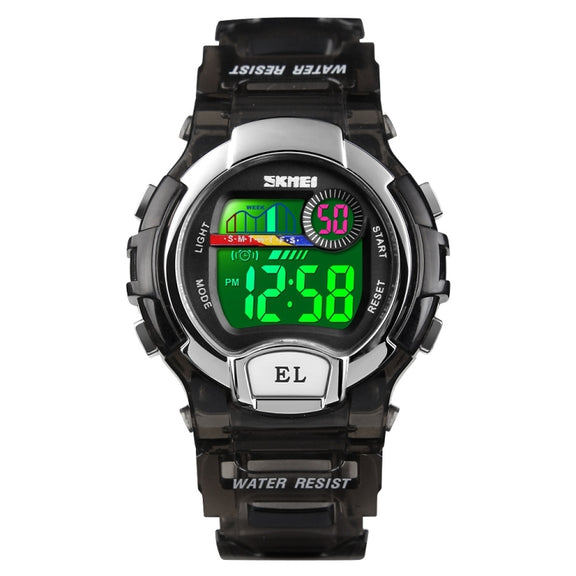 SKMEI 1450 Women Transparent Digital Watch 50m Water-resistant Sports Watch with LED Light(Black)