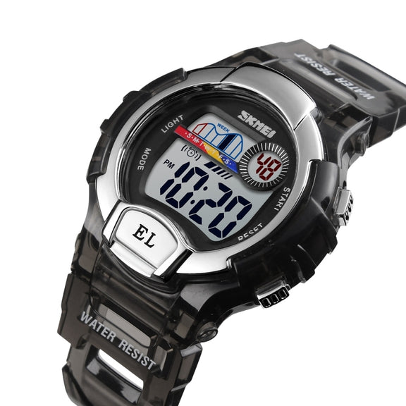 SKMEI 1450 Women Transparent Digital Watch 50m Water-resistant Sports Watch with LED Light(Black)