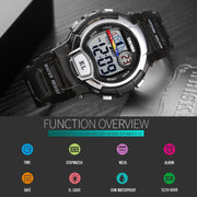 SKMEI 1450 Women Transparent Digital Watch 50m Water-resistant Sports Watch with LED Light(Black)