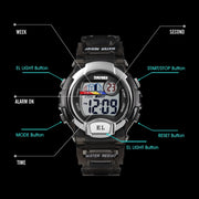 SKMEI 1450 Women Transparent Digital Watch 50m Water-resistant Sports Watch with LED Light(Black)