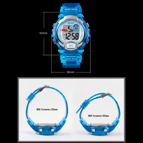 SKMEI 1450 Women Transparent Digital Watch 50m Water-resistant Sports Watch with LED Light(Black)