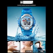 SKMEI 1450 Women Transparent Digital Watch 50m Water-resistant Sports Watch with LED Light(Black)