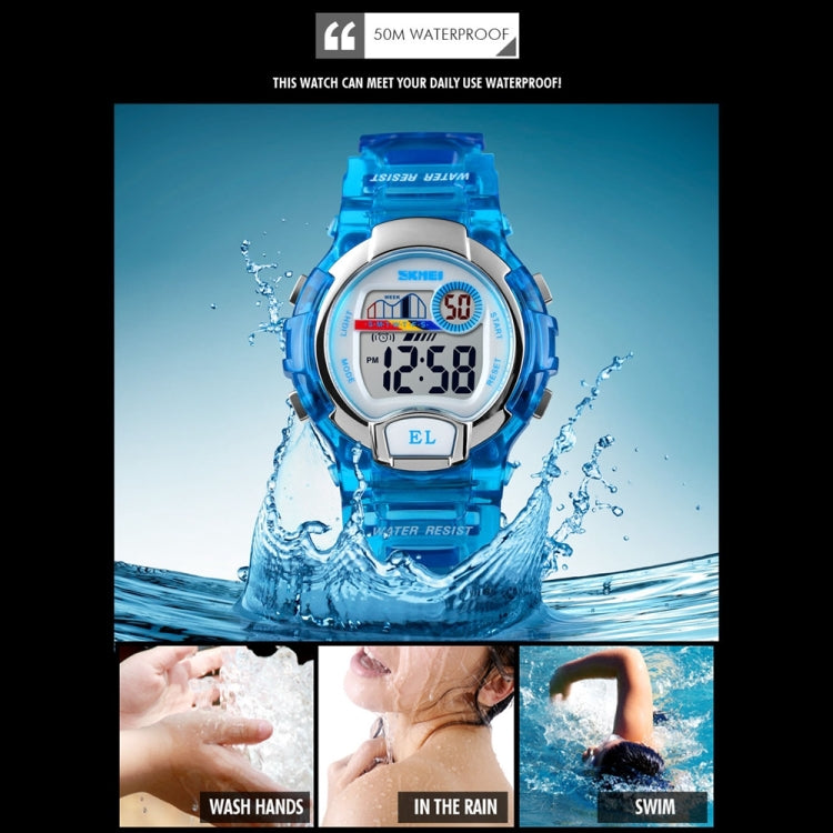 SKMEI 1450 Women Transparent Digital Watch 50m Water-resistant Sports Watch with LED Light(Black)