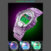 SKMEI 1450 Women Transparent Digital Watch 50m Water-resistant Sports Watch with LED Light(Black)