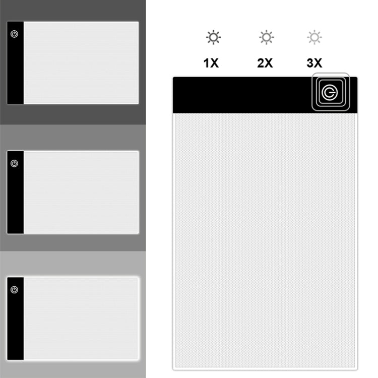 2.2W 5V LED Three Level of Brightness Dimmable A5 Acrylic USB Copy Boards Anime Sketch Drawing Sketchpad