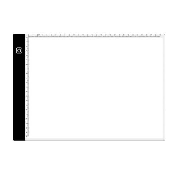 3.5W 5V LED USB Three Level of Brightness Dimmable A4 Acrylic Scale Copy Boards Anime Sketch Drawing Sketchpad with USB Cable 1.5m & Power Adapter