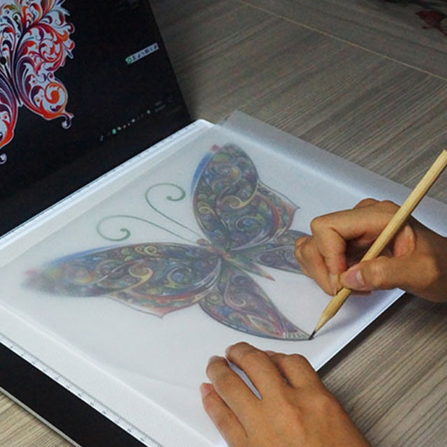 3.5W 5V LED USB Three Level of Brightness Dimmable A4 Acrylic Scale Copy Boards Anime Sketch Drawing Sketchpad with USB Cable 1.5m & Power Adapter