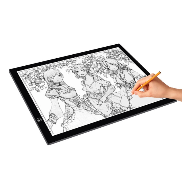 8W 5V LED USB Three Level of Brightness Dimmable A3 Acrylic Scale Copy Boards Anime Sketch Drawing Sketchpad with USB Cable & Power Adapter
