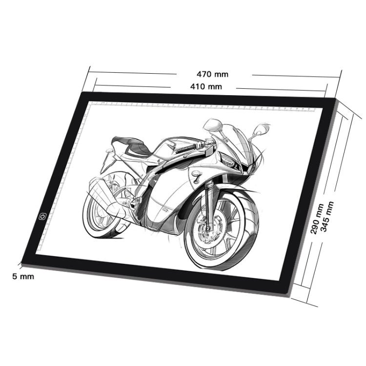 8W 5V LED USB Stepless Dimming A3 Acrylic Scale Copy Boards Anime Sketch Drawing Sketchpad with USB Cable & Power Adapter - free shipping - PMC Jewellery - Order now!