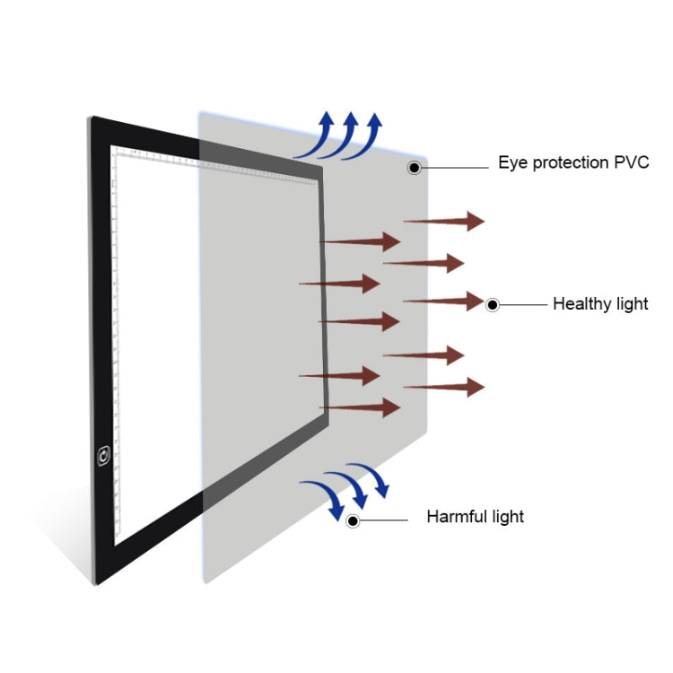 8W 5V LED USB Stepless Dimming A3 Acrylic Scale Copy Boards Anime Sketch Drawing Sketchpad with USB Cable & Power Adapter - free shipping - PMC Jewellery - Order now!