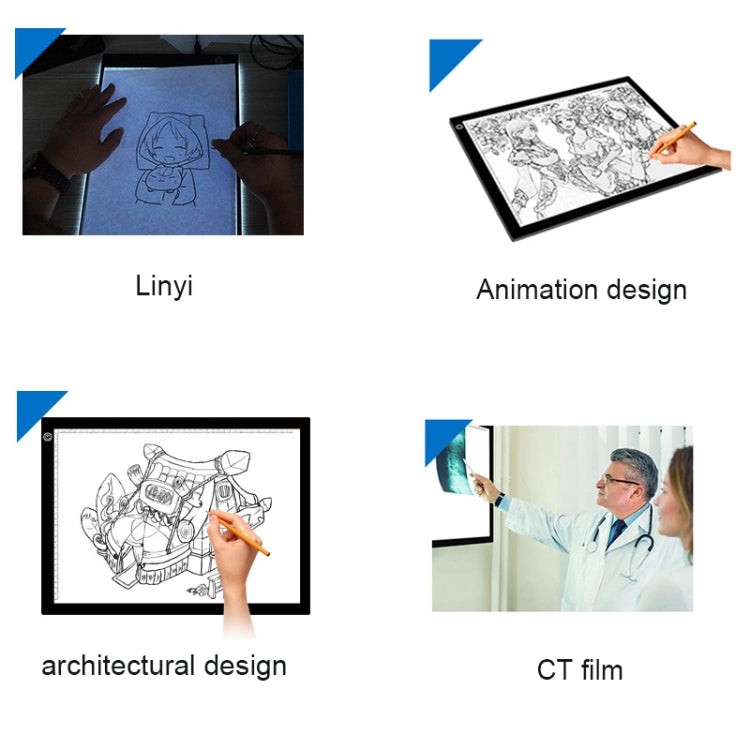 8W 5V LED USB Stepless Dimming A3 Acrylic Scale Copy Boards Anime Sketch Drawing Sketchpad with USB Cable & Power Adapter - free shipping - PMC Jewellery - Order now!