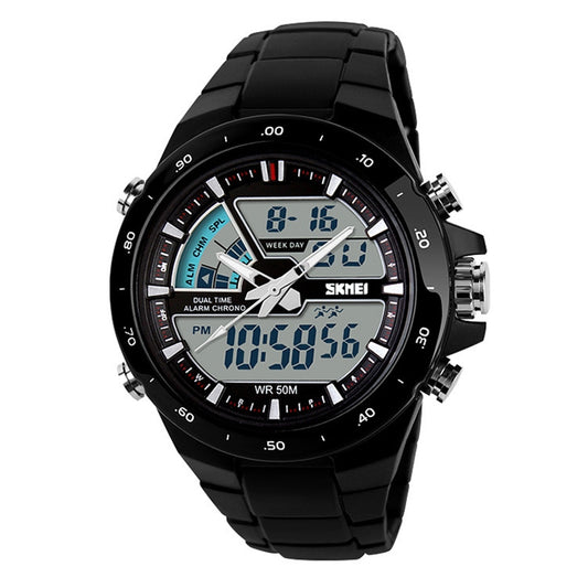 SKMEI 1016 Multifunctional Men Outdoor Sports Noctilucent Waterproof Double Digital Watch (Black) - free shipping - PMC Jewellery - Order now!