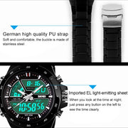 SKMEI 1016 Multifunctional Men Outdoor Sports Noctilucent Water-resistant Double Digital Watch (Gold)
