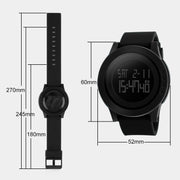 SKMEI 1142 Multifunctional Men Outdoor Sports Noctilucent Water-resistant Silica Gel Digital Watch (Black)