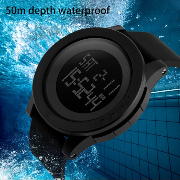 SKMEI 1142 Multifunctional Men Outdoor Sports Noctilucent Water-resistant Silica Gel Digital Watch (Black)