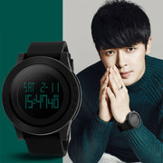 SKMEI 1142 Multifunctional Men Outdoor Sports Noctilucent Water-resistant Silica Gel Digital Watch (Black)