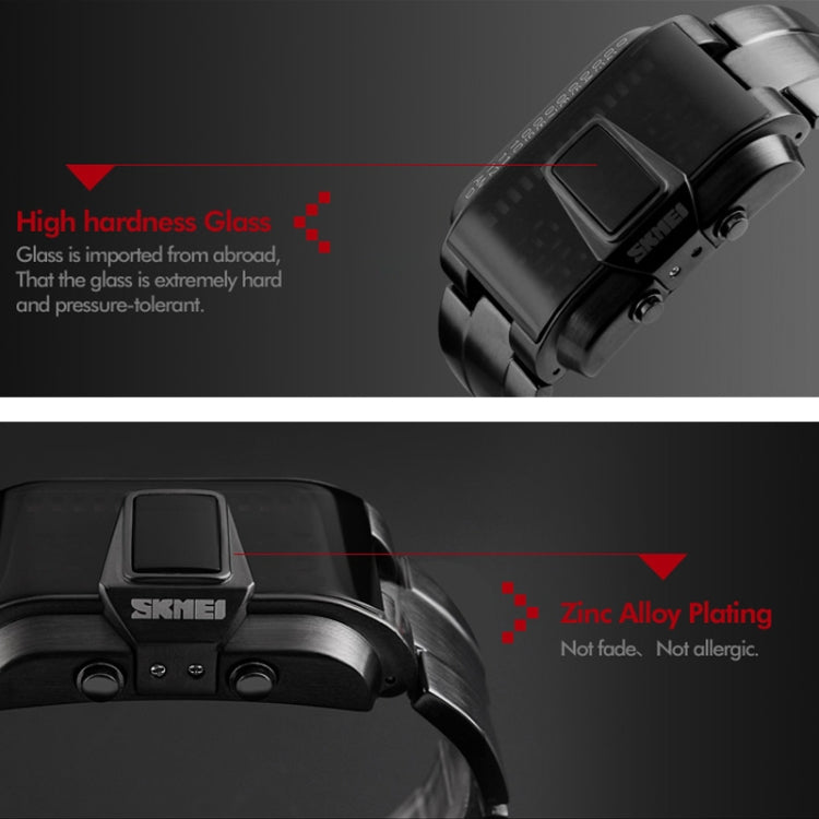 SKMEI 1179 Multifunctional Men Outdoor Sports Noctilucent Water-resistant LED Digital Watch(Black)