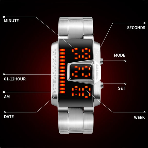 SKMEI 1179 Multifunctional Men Outdoor Sports Noctilucent Water-resistant LED Digital Watch(Black)