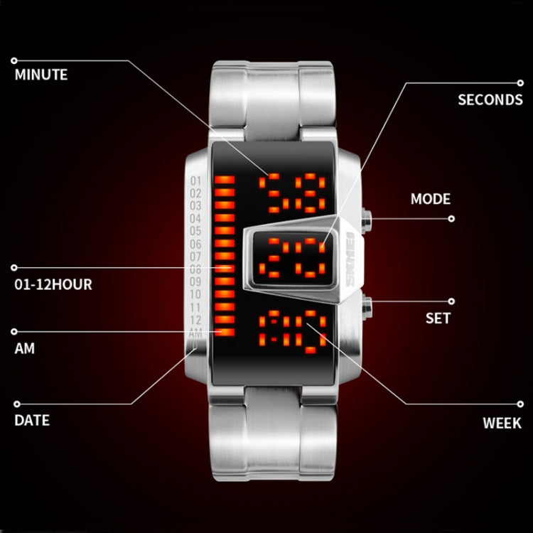 SKMEI 1179 Multifunctional Men Outdoor Sports Noctilucent Water-resistant LED Digital Watch(Black)